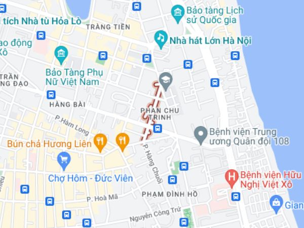 Đường Phan Huy Chú dài khoảng 380m, giao với phố Lê Thánh Tông ban-nha-phan-huy-chu-hoan-kiem-1-min