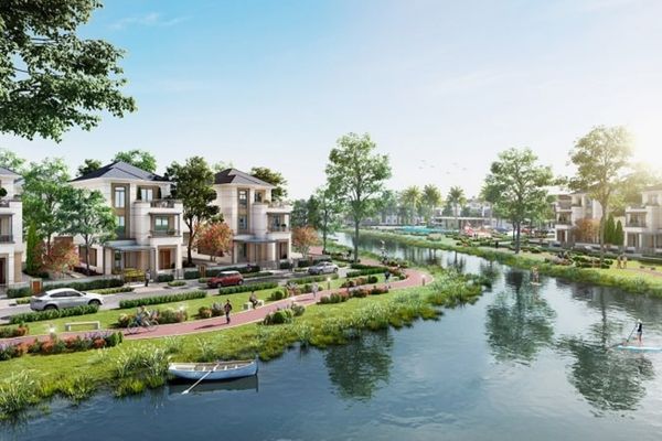 Các căn biệt thự ven hồ Gamuda Lakes Hoàng Mai Biet thu ven ho Gamuda Lakes 1