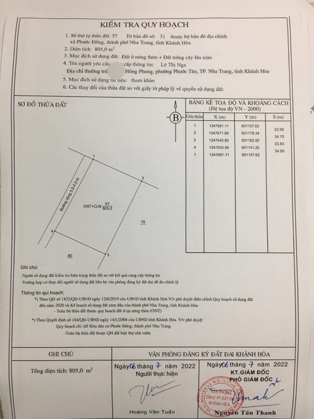 BÁN ĐẤT NỀN TRUNG TÂM XÃ PHƯỚC ĐỒNG, NHA TRANG, KHÁNH HÒA GIÁ 5,2 TỶ - NHA TRANG