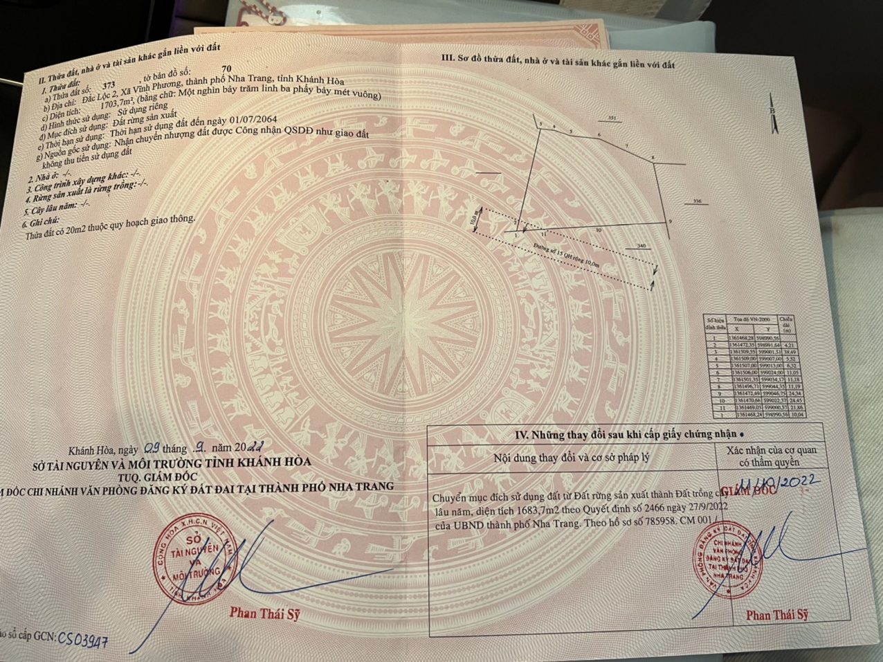 Bán nhanh trong tháng GIÊNG 1703m2 CLN 3 tỷ