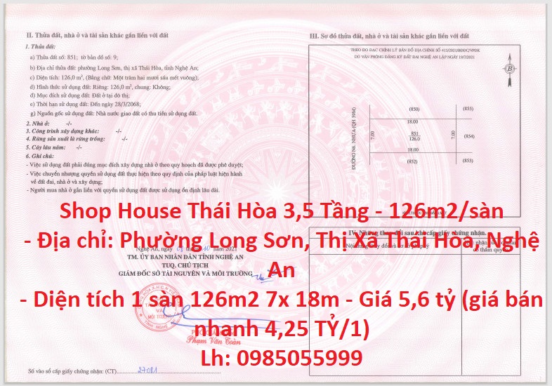 Cơ Hội Vàng Đầu Tư - Quyết Định Bán Gấp 2 Căn Shop House Thái Hòa 3,5 Tầng - 126m2/sàn