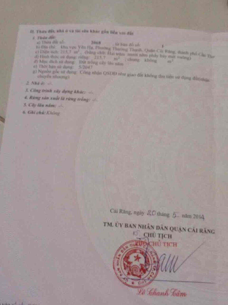 Bán Đất Khu Vực Yên Hạ – Thường Thạnh – Cái Răng