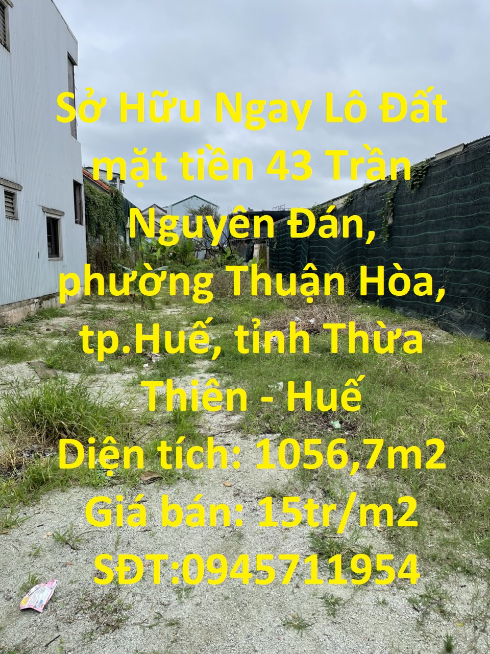 Sở Hữu Ngay Lô Đất mặt tiền TRẦN NGUYÊN ĐÁN – TP.HUẾ,TỈNH THỪA THIÊN -HUẾ