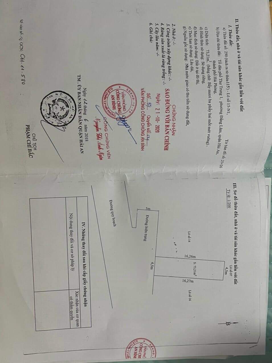 Bán nhanh lô đất cực đẹp 2 mặt tiền Trực Cát - Thiên Lôi GIÁ 46 tr/m ngõ ô.tô to