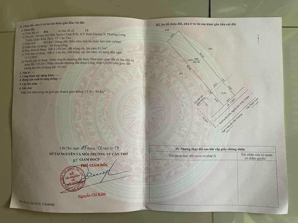 BÁN NỀN MẶT TIỀN ĐƯỜNG BÙI HỮU NGHĨA ĐOẠN GIỬA CHỢ PHÓ THỌ VÀ CHỢ MIỂU ÔNG.