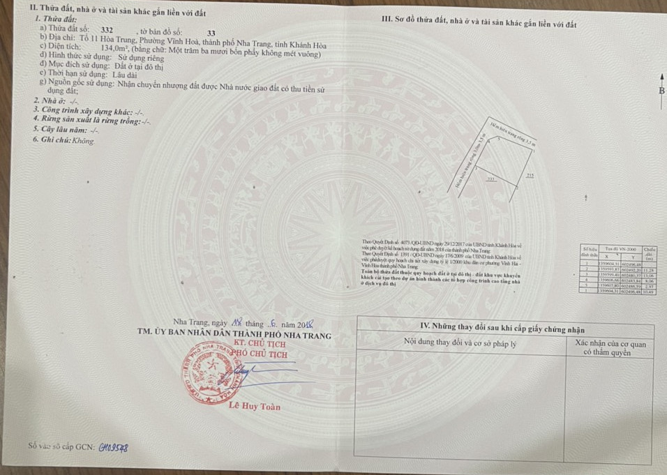 Bán lô góc 200m2 đường Cô Tiên,Vĩnh Hòa giá đầu tư