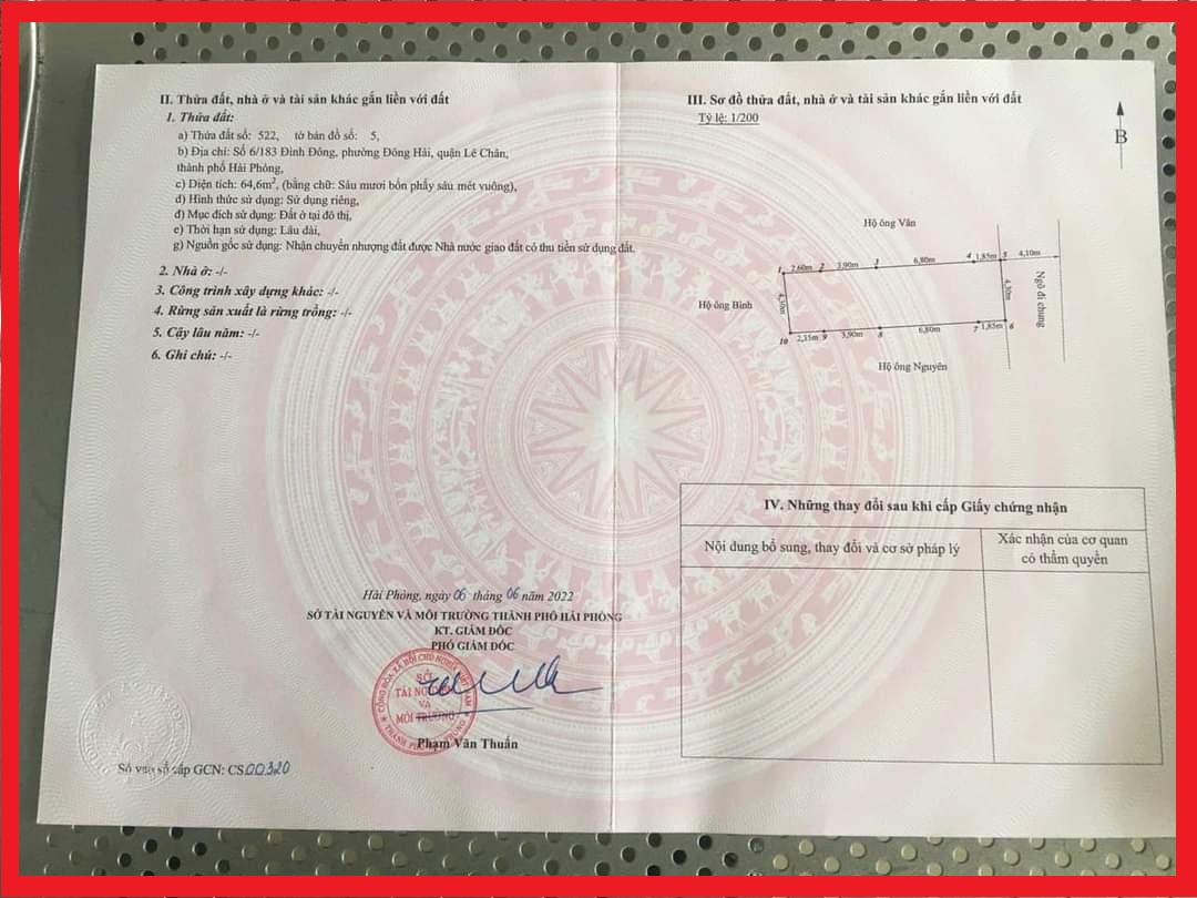 Bán nhanh lô đất diện tích 65m ngay mặt đường số 6/183 Đình Đông GIÁ 3.4 tỉ cực đẹp