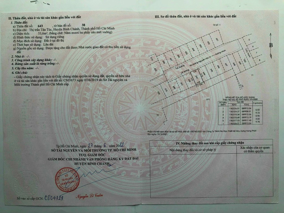 bán đất NGUYỄN HỮU TRÍ,BÌNH CHÁNH chỉ 2ty4/nền,sổ hồng riêng