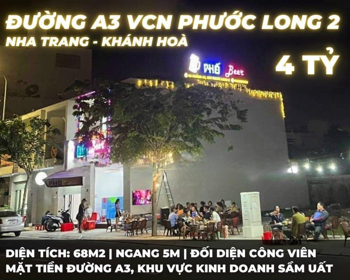 Bán nhà mặt tiền đường A3 VCN PHƯỚC LONG đối diện công viên