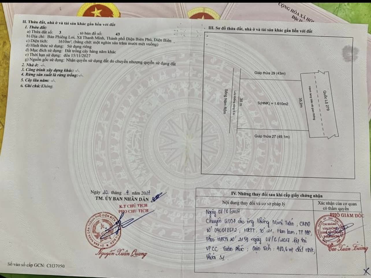 Bán đất mặt đường km5, quốc lộ 279 xã Thanh Minh