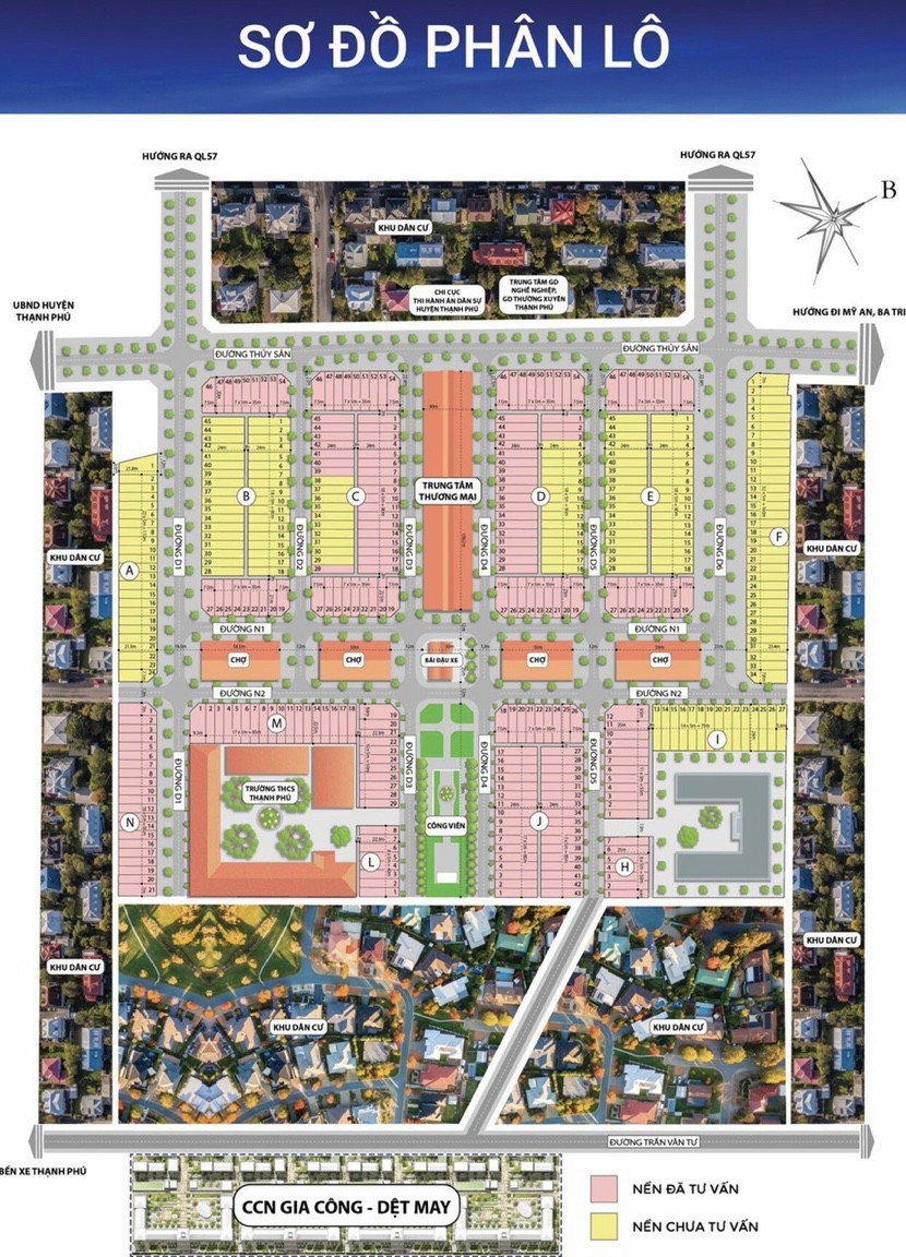 CẦN BÁN GẤP LÔ ĐẤT MẶT TIỀN CHỢ KINH DOANH NGAY TT THẠNH PHÚ - SỔ HỒNG SẴN - HẠ TẦNG HOÀN THIỆN