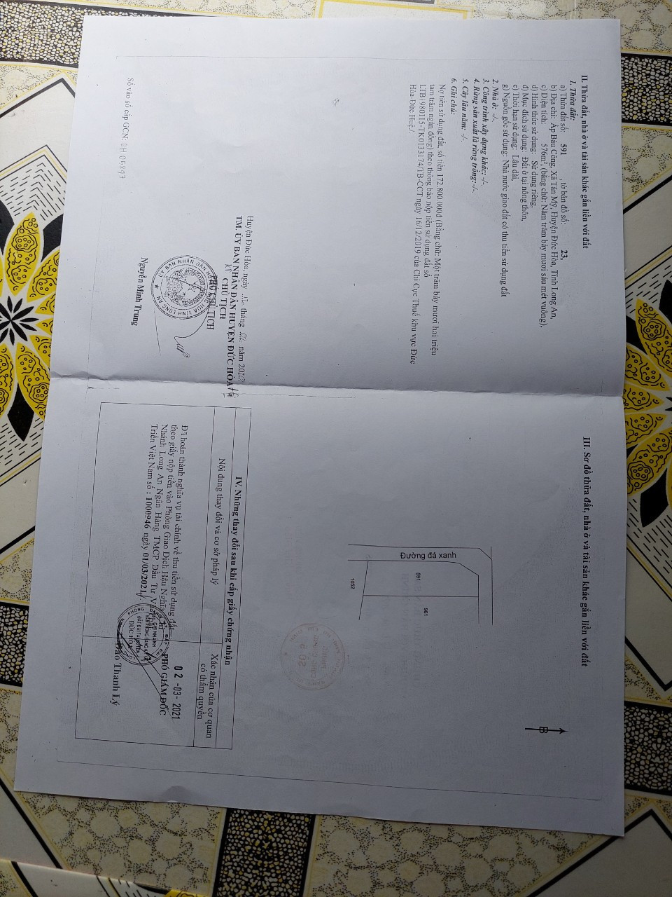 Chính chủ cần bán lô đất góc ngã tư,2 mặt tiền Ấp Bàu Công xã Tân Mỹ .H Đức Hòa .T. Long An