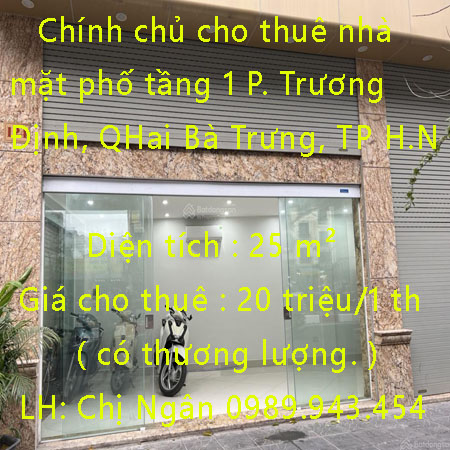 Chính chủ cho thuê nhà mặt phố tầng 1 tại 124 Đại La, Phường Trương Định, quận Hai Bà Trưng, TP Hà Nội