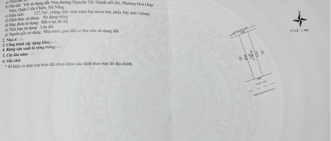 Bán đất đường 30m Nguyễn Tất Thành. Cách công viên biển 300m