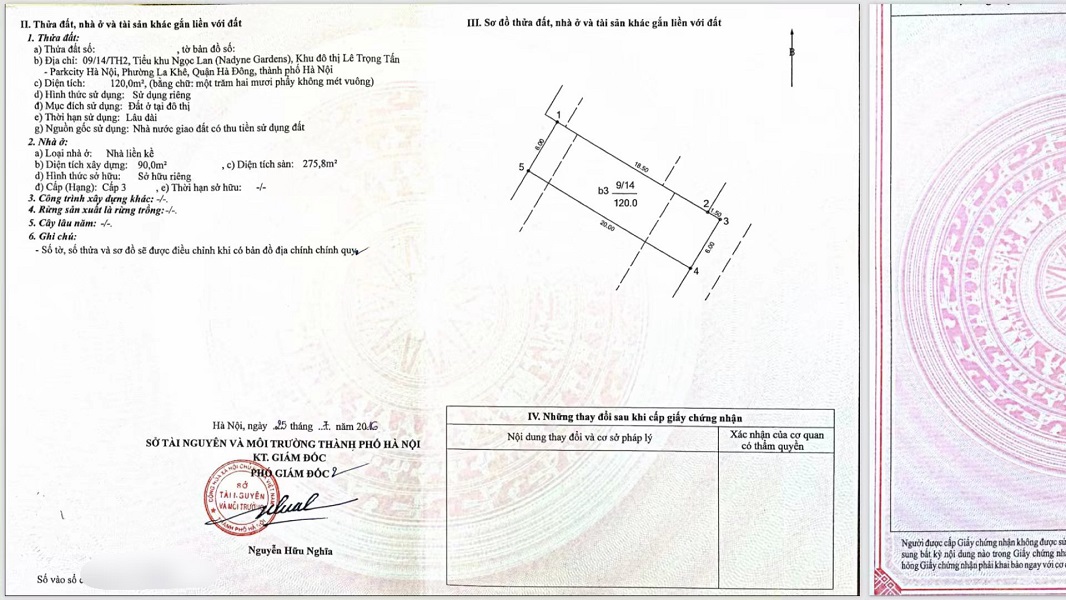 Chính chủ cần bán nhà tại tiểu khu Ngọc Lan Nadyne Gardens - ParkCity Hà Nội