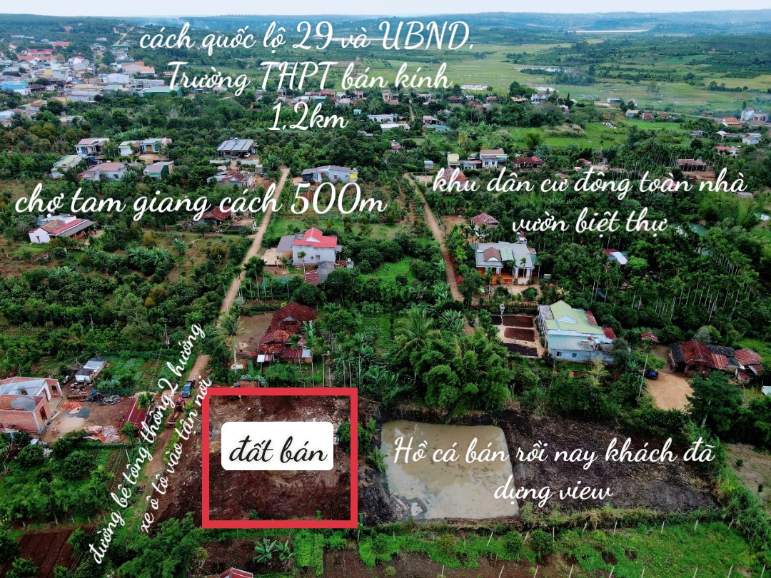 Đất Krong Năng,6x40m, TC 60m,đường bê tông QH 8m,khu biệt thự, gần QL 29, chỉ 229 tr
