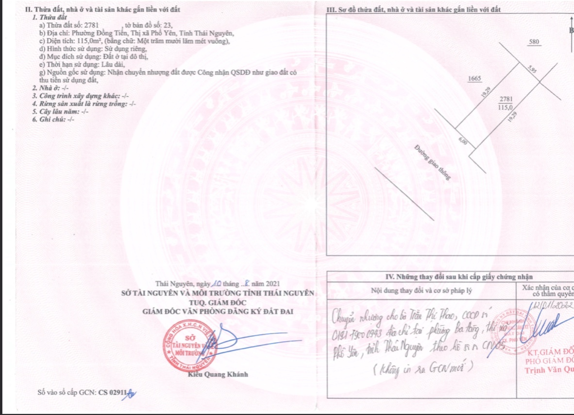 siêu phẩm bán lô đất nằm trên trục chính lý nam đế thành phố phổ yên cực đẹp