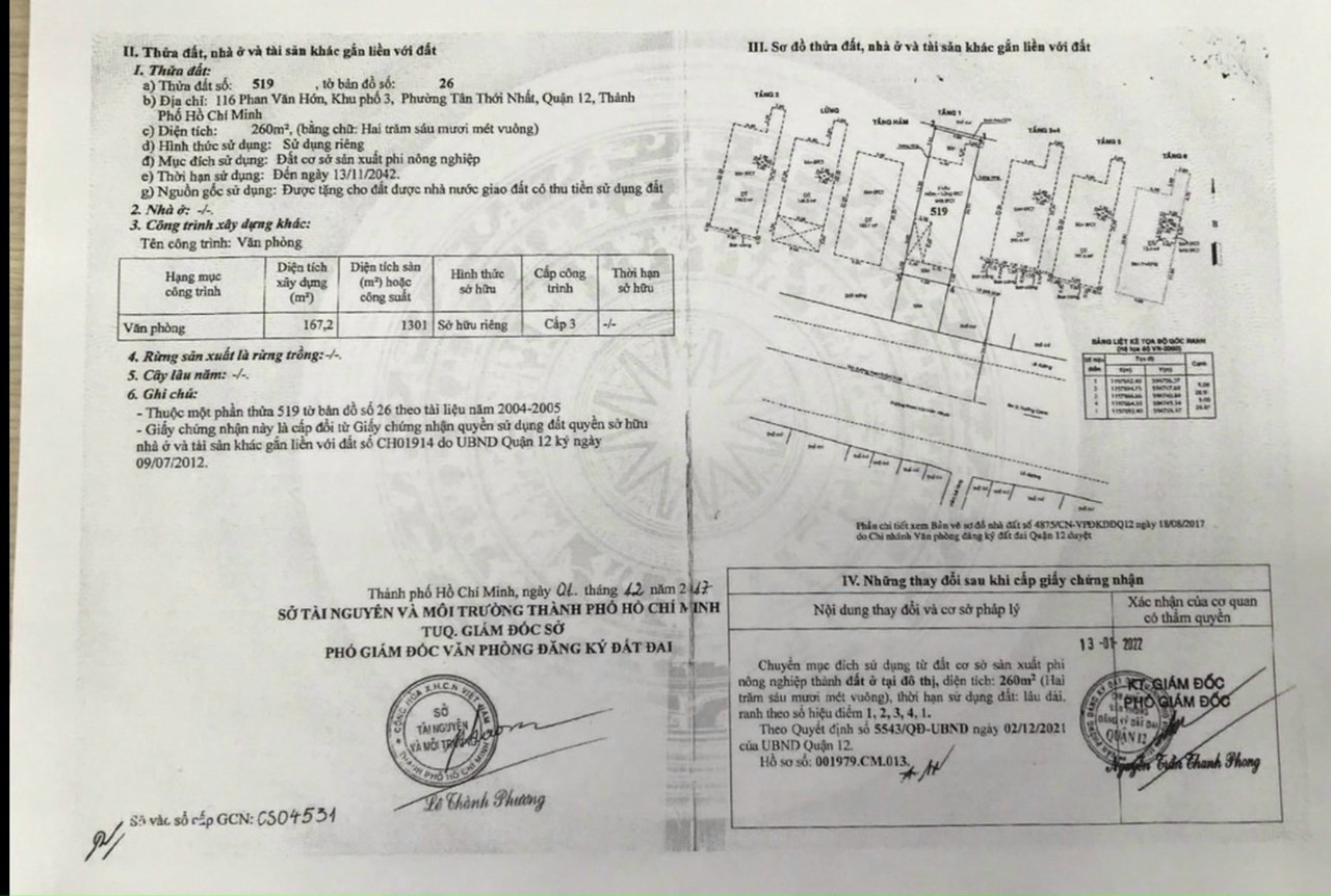 Tòa nhà MT Phan Văn Hớn. P. Tân Thới Nhất, Q12, 9x29m, hầm, 7 tầng