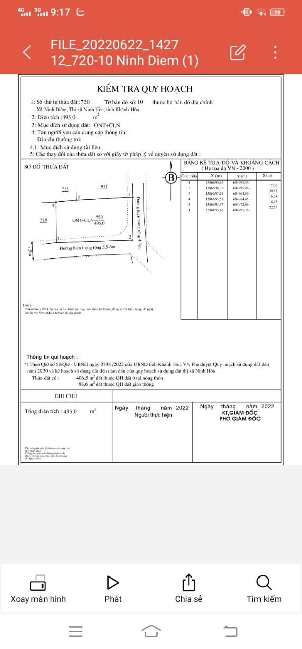 Bán lô đất gần chợ phường Ninh Diêm thị xã Ninh Hòa Nam Vân Phong