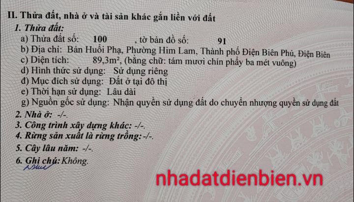 Cần tiền bán gấp mảnh đất bản Huổi Phạ trên trục đường đi bệnh viện Tà Lèng