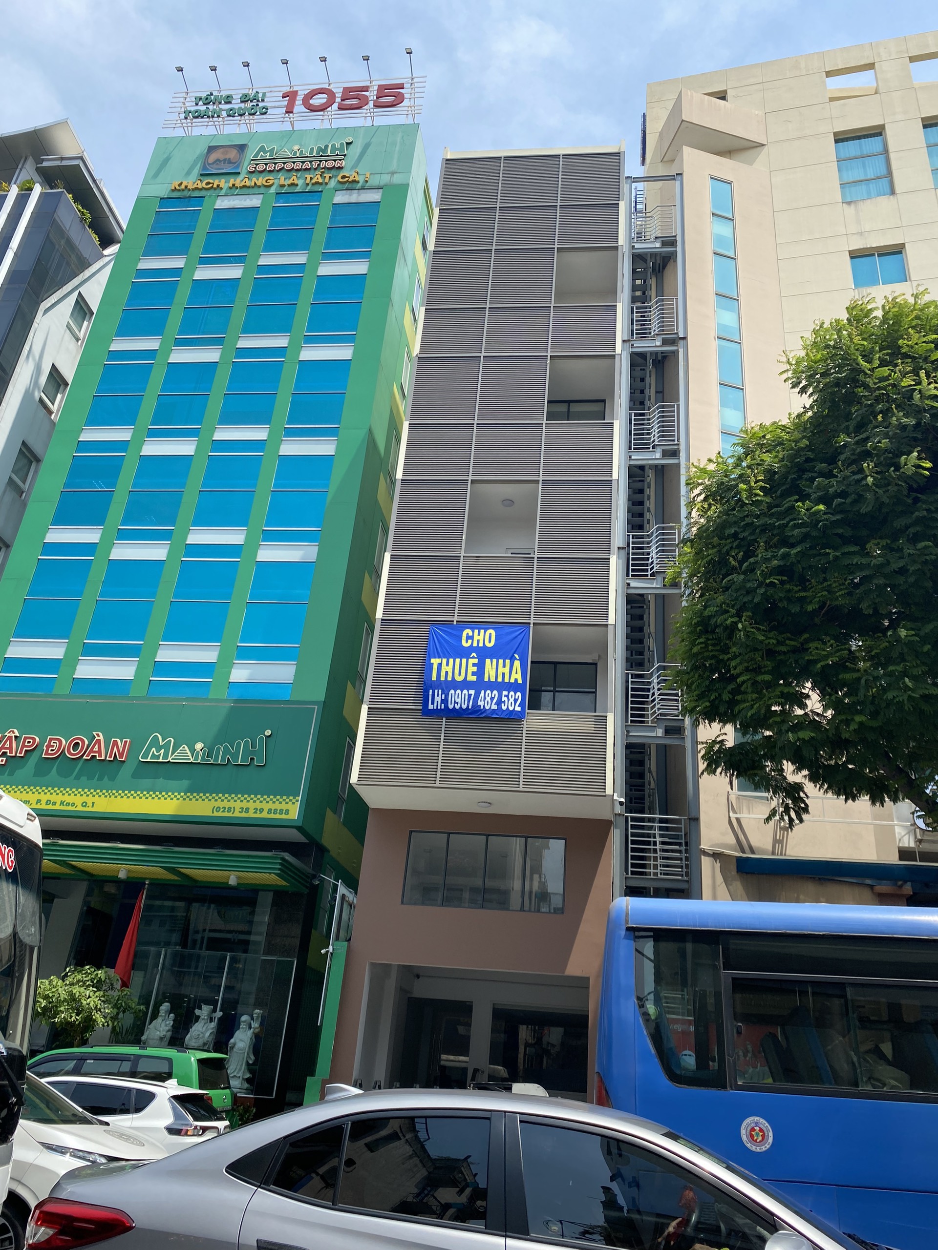 Cho Thuê Nhà Mặt Tiền Nguyễn Bỉnh Khiêm,Q.1 DT:6x18, ,Hầm lửng 7 lầu. Giá:220 tr/th