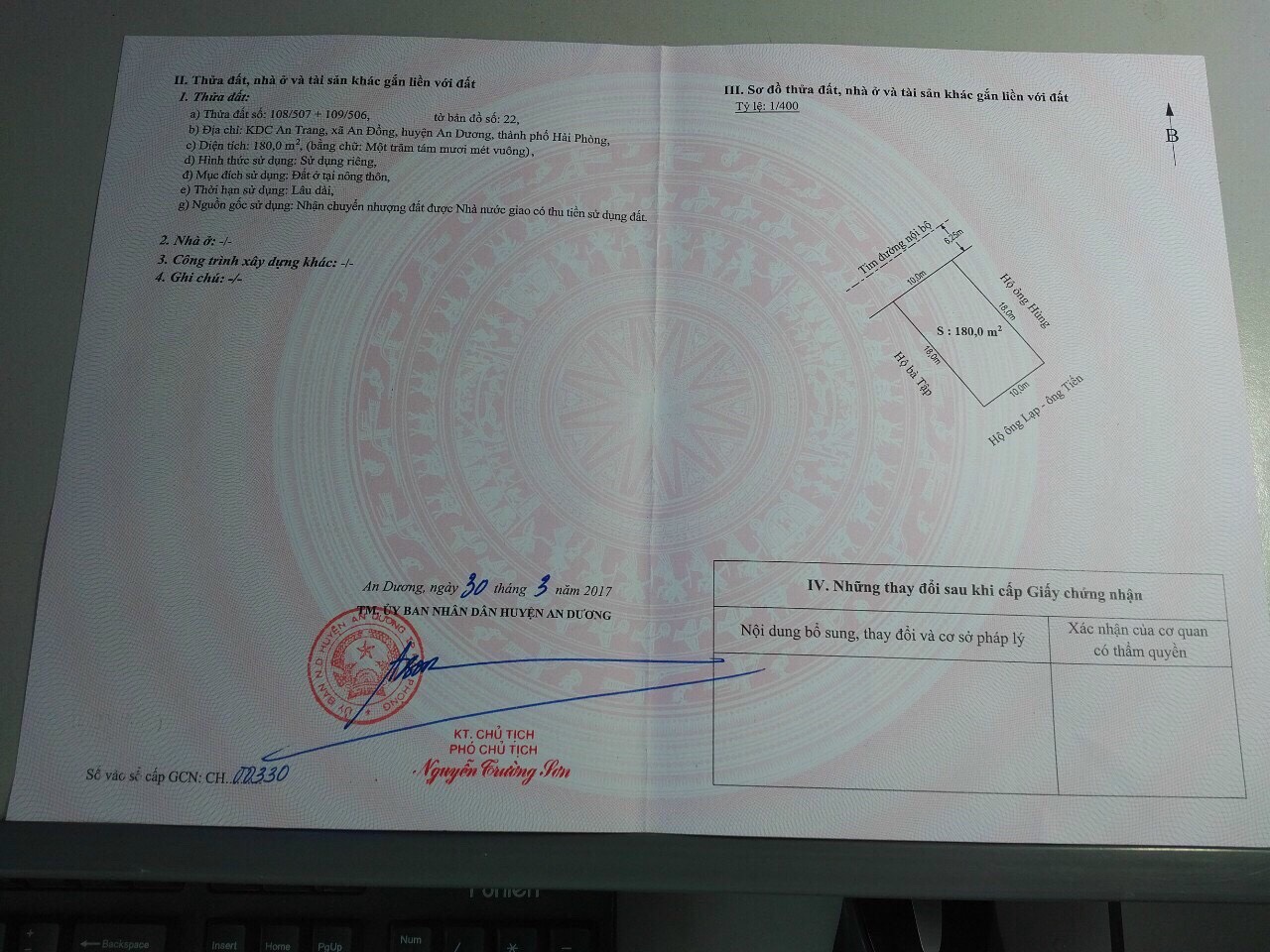 Bán đất tại đường số 1 KDC An Trang, An Đồng - 180m2 (10x18) - Tây Bắc - 37 tr/m2