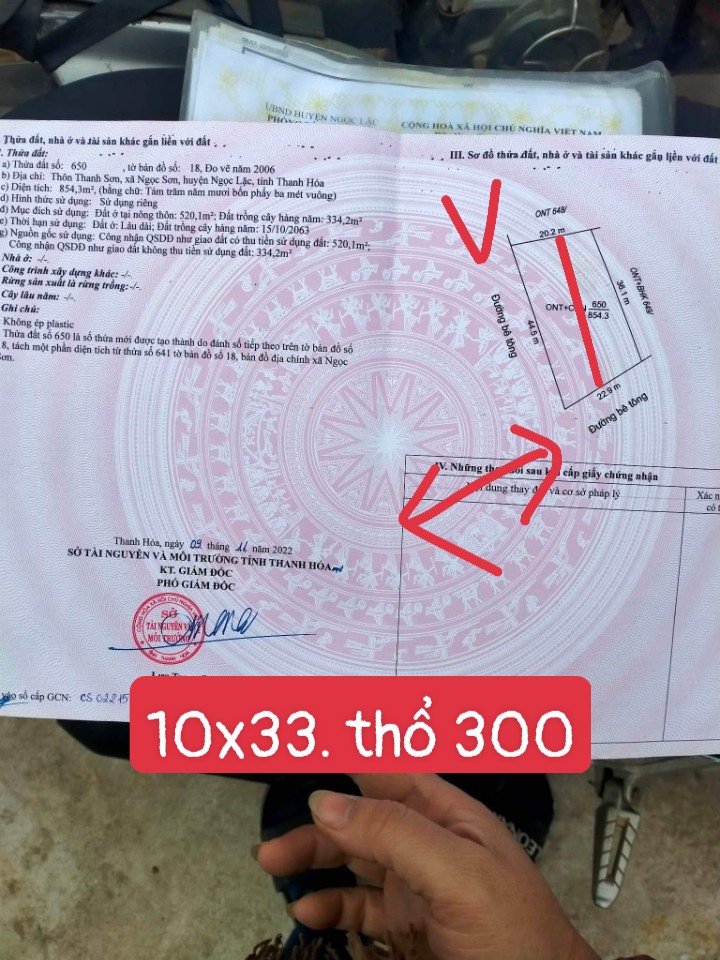 Xã Ngọc Sơn, Ngọc Lặc, Thanh Hóa10x35, gần trường học, ủy ban lô góc, đường 2 oto tranh giá