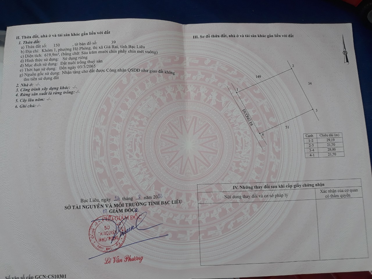 Sở Hữu Ngay Lô Đất Đẹp Tại Khóm 1 - Phường Hộ Phòng - Thị Xã Giá Rai - BẠC LIÊU