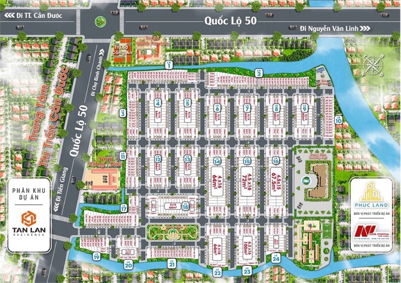 CHÍNH CHỦ BÁN ĐẤT LÔ GÓC 2 MẶT TIỀN DỰ ÁN TÂN LÂN RESIDENCE NGAY QL50, HUYỆN CẦN ĐƯỚC, 158M2, NGANG 8M, 2.5 TỶ -