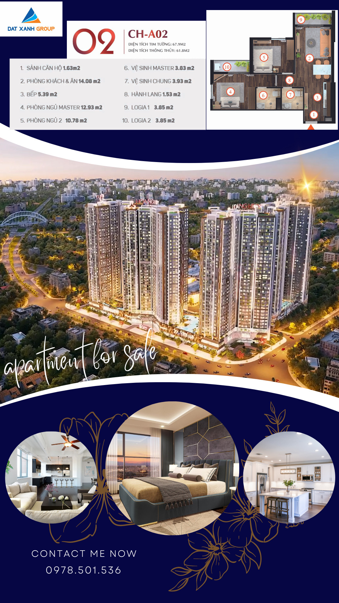 Bán căn hộ 2 ngủ Hoang Huy Commerce smarthome