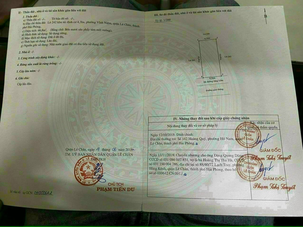 Bán nhanh lô đất số 242 Tái Định Cư Tam Kỳ - Lê Chân giá chỉ 3.39 tỉ cực đẹp