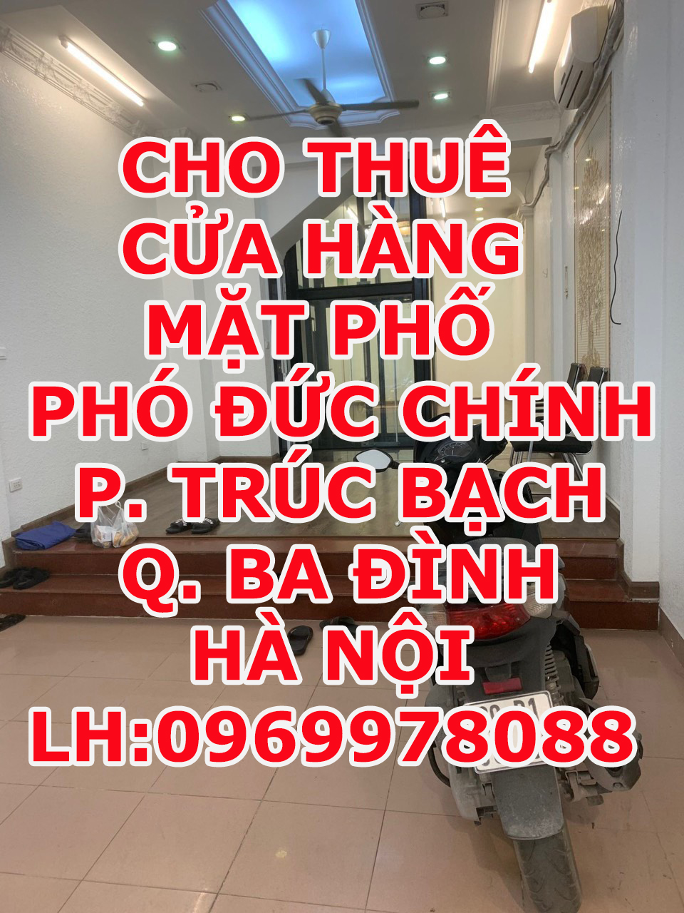 CHO THUÊ CỬA HÀNG MẶT PHỐ TẠI PHỐ PHÓ ĐỨC CHÍNH - P. TRÚC BẠCH - QUẬN BA ĐÌNH - HÀ NỘI