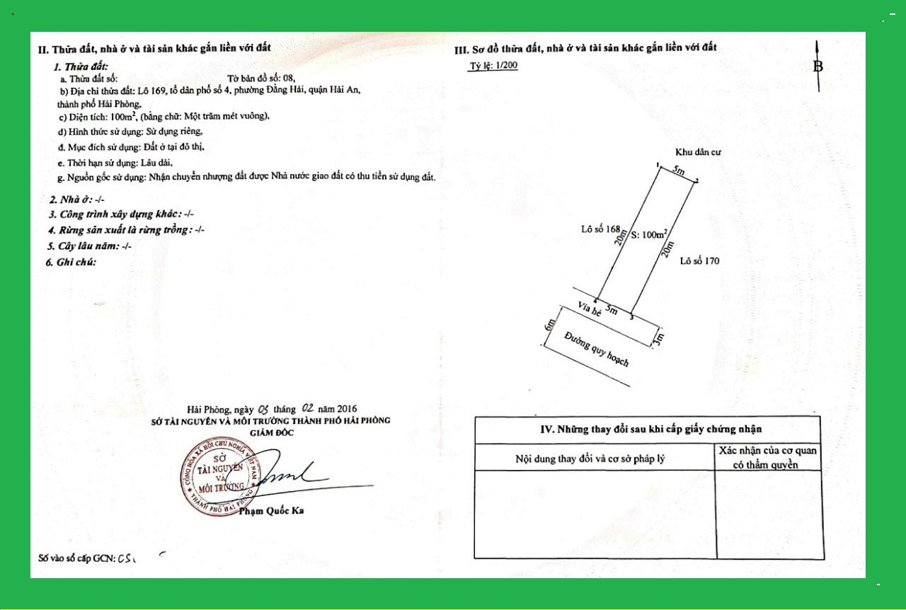 Bán đất phân lô Tái Định Cư Sở Tư Pháp- Đằng Hải giá rẻ nhất chỉ 48 tr/m
