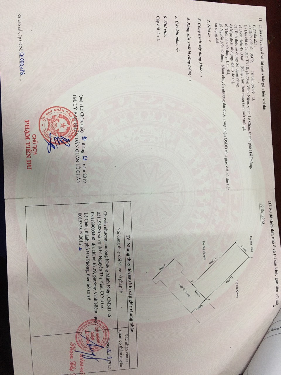 Bán đất 48m ngõ 5m ô.tô đỗ cửa chỉ 1.92 tỉ ngay gần Ngã 4 Phúc Tăng - Thiên Lôi