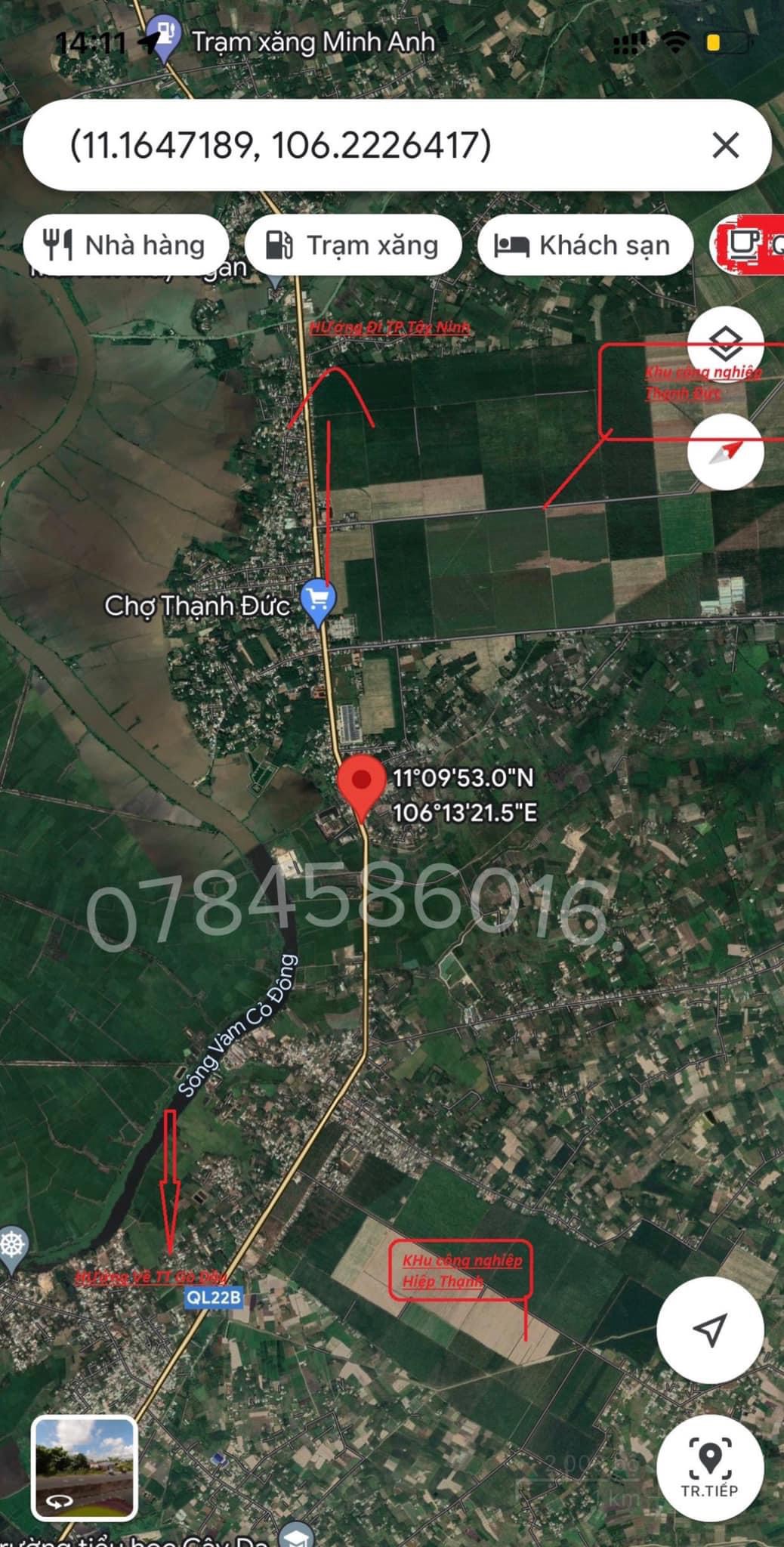 Đất mặt tiền QL 22B.kế chợ Thạnh Đức Gò Dầu Giáp 2 khu công nghiệp - Giá hơn 200 triệu mét ngang đã có sẵn thổ cư