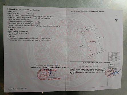 CHÍNH CHỦ bán đất tại Khối 5, Thị trấn Núi Thành, huyện Núi Thành, Quảng Nam.