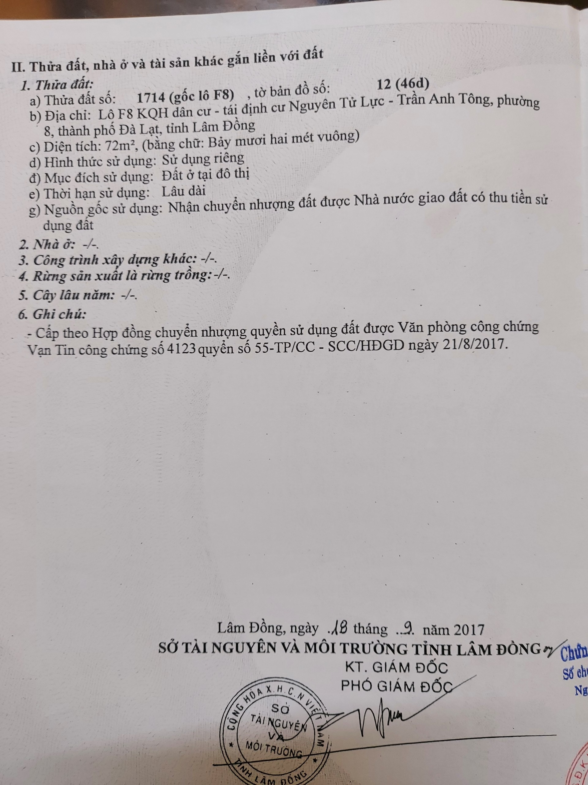 Chính chủ cần bán lô đất tại thành phố Đà Lạt tỉnh Lâm Đồng