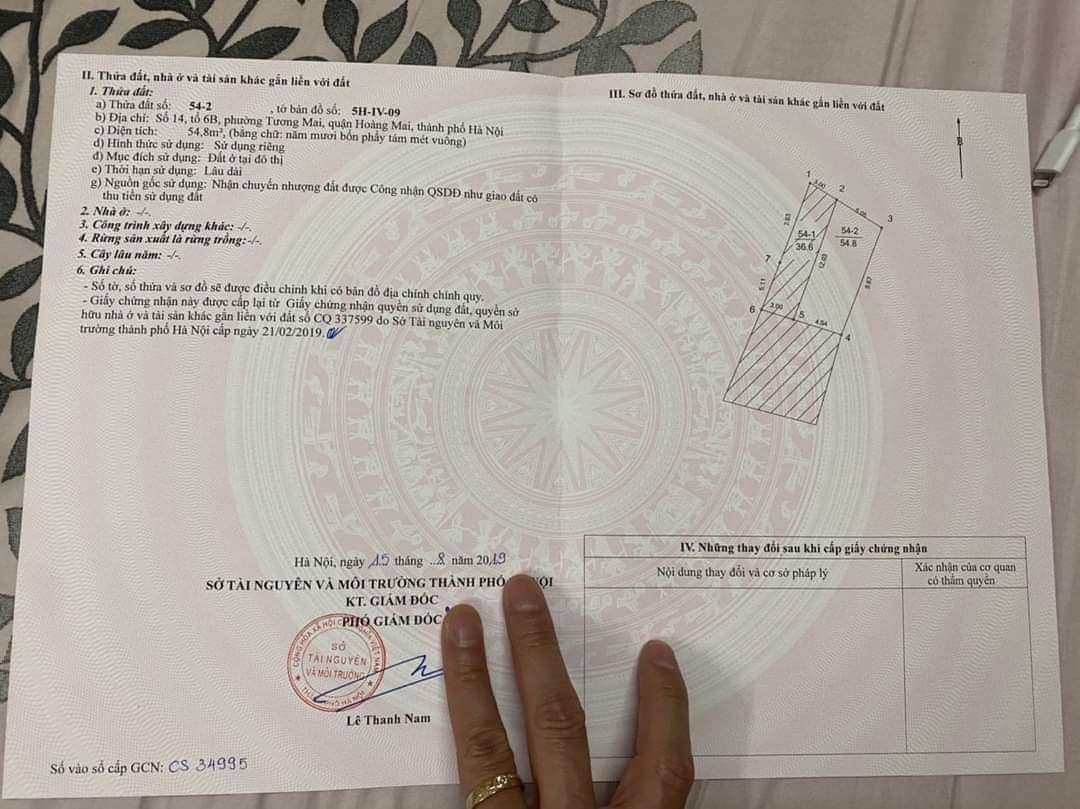 Bán nhà Nguyễn Đức Cảnh: 55m x4T, ngõ rộng ,gần phố --4,8 tỉ