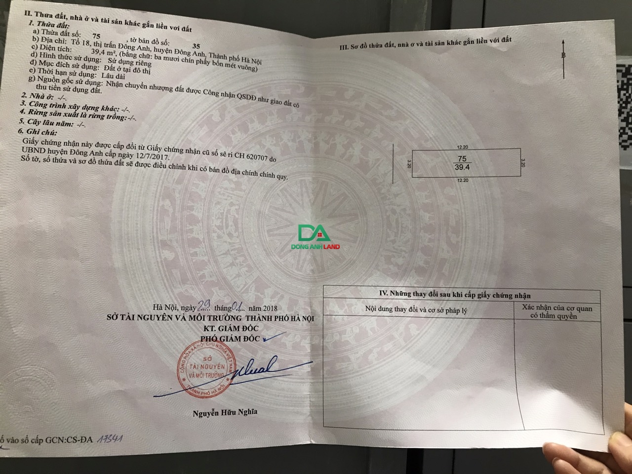 Bán 39.4m2 đất nền thị trấn Đông Anh – Ô tô vào đất – chỉ 3x tr/m2