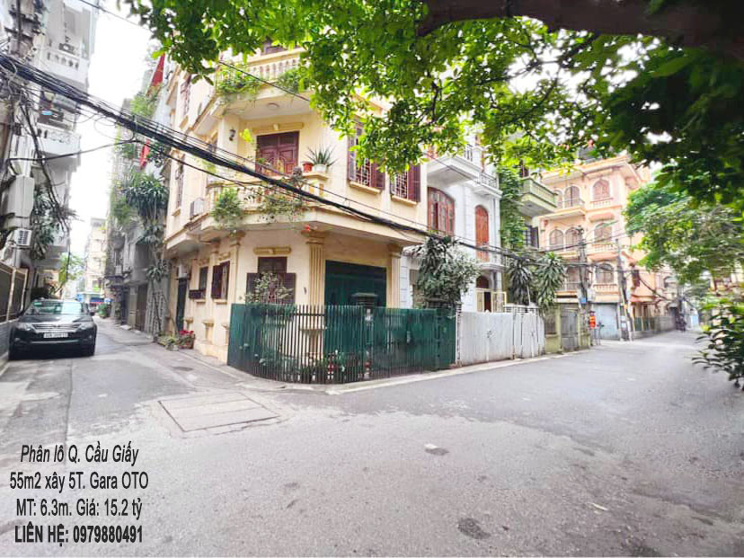 Bán nhà Phân lô Q. Cầu Giấy – Trần Quốc Hoàn: MT: 6.5m, Gara oto, kinh doanh. 60m2x5T Giá: 15.2 tỷ