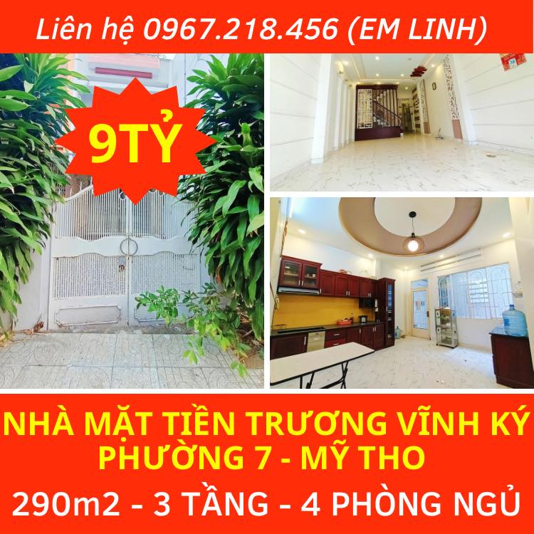 NHÀ MẶT TIỀN TRƯƠNG VĨNH KÝ - PHƯỜNG 7 - MỸ THO - TIỀN GIANG - 3 LẦU 4 PHÒNG NGỦ - 9TỶ