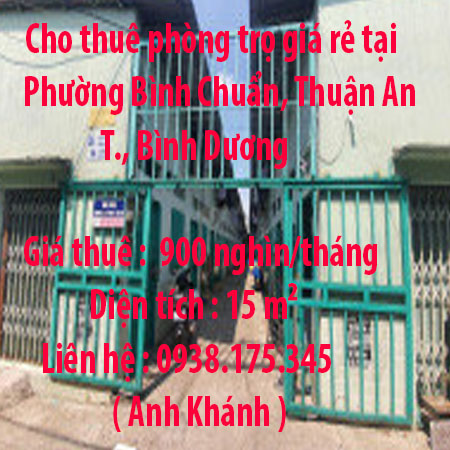 Cho thuê phòng trọ giá rẻ tại Phường Bình Chuẩn, Thuận An, Bình Dương