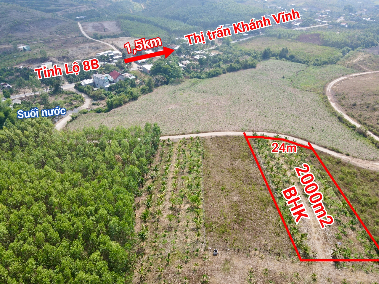 Bán vườn cây trái Khánh Nam cách Tỉnh Lộ 8B chỉ 50m