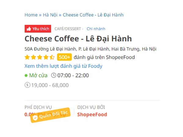 Cheese Coffee Lê Đại Hành sẽ có được sự yêu thương quí của khá nhiều khách hàng hàng Cheese Coffee - Lê Đại Hành