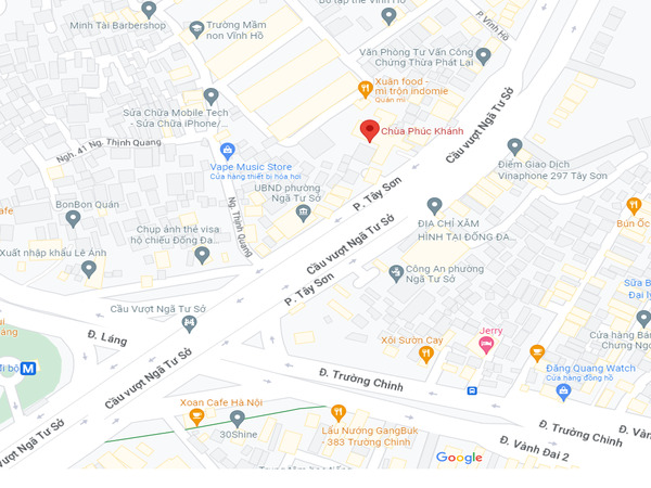 Vị trí của chùa Phúc Khánh Hà Nội nằm ngay gần khu vực Ngã Tư Sở chua-phuc-khanh-ha-noi-4