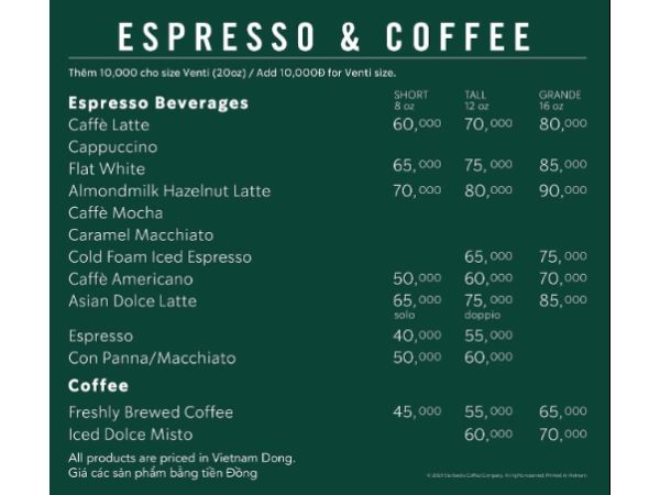 Bảng giá Espresso và Coffee của Starbucks Trần Duy Hưng starbucks-vincom-tran-duy-hung-4