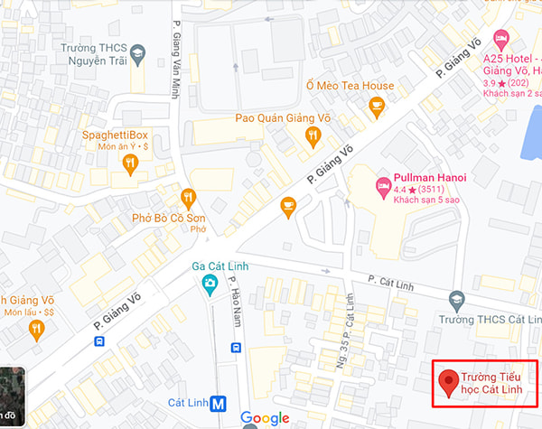 Vị trí trường Tiểu học Cát Linh trên bản đồ truong-tieu-hoc-cat-linh-vi-tri