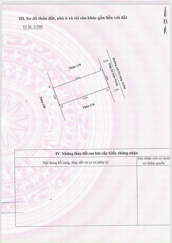 Bán đất lô số 177 Tái Định Cư Cây Đa diện tích 46m GIÁ 3.22 tỉ cực đẹp