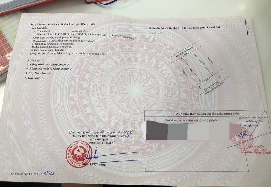 Bán đất phân lô số 133 Lô 20B Lê Hồng Phong, hướng Đông Nam, GIÁ 76 tr/m