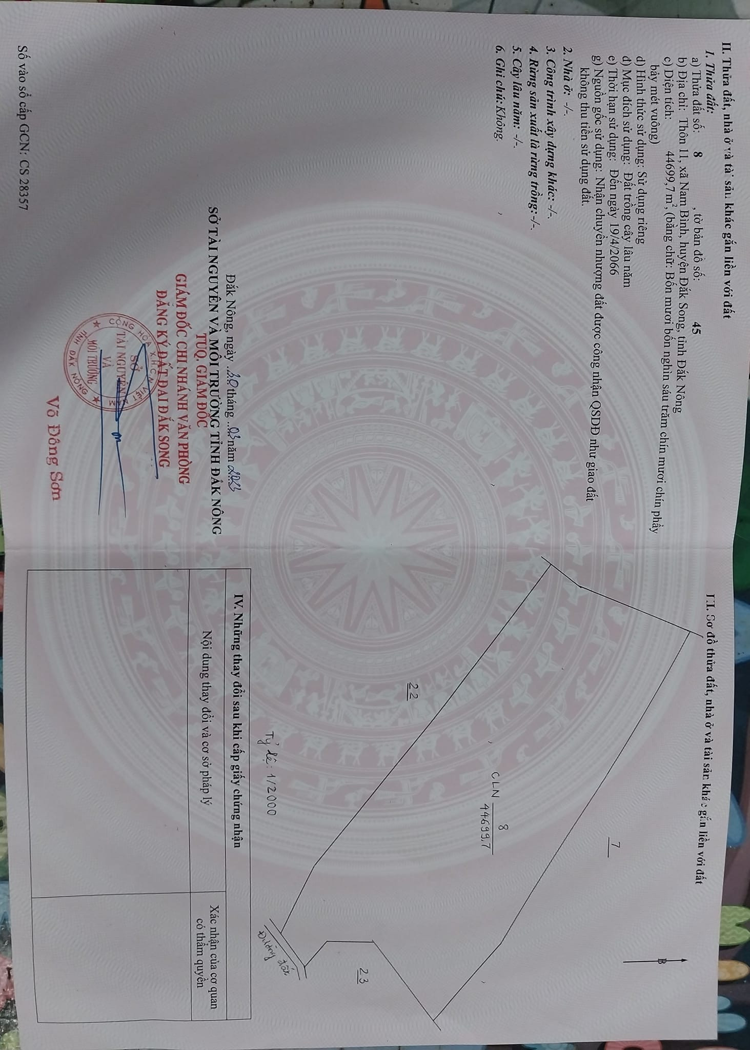 Chính chủ nhờ cần bán rẫy tại Thôn 11, Xã Nam Bình, Huyện Đăk Song, Tỉnh Đăk Nông